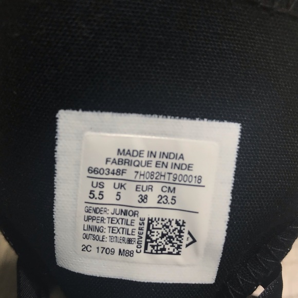 NWT Converse Ctas HI Velvet Black WMNS. AUTHENTIC - Picture 6 of 7